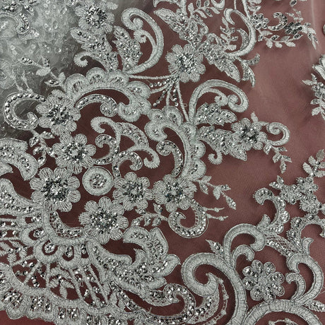 Embroidered Lace Beaded Bridal Mesh