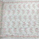 Corded Floral Lace Fabric - Scalloped Edges, 53" Width (1 Yard)