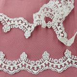 Beaded Lace Trimming 100% Polyester Net Mesh 2"