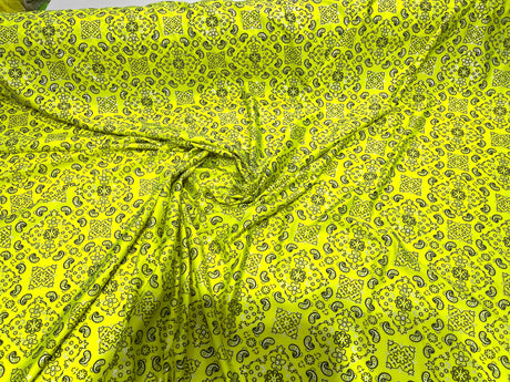 Bandanna Print Nylon Spandex Fabric - Bandanna Print, 58" Width (1 Yard)