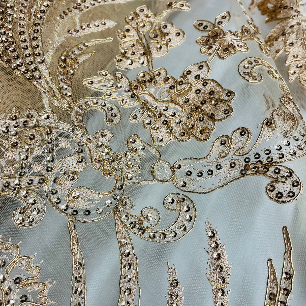 Sequined Corded Bridal Lace