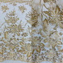 Beaded Lace Fabric Embroidered Net Mesh
