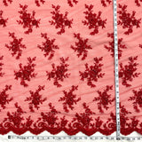 Beaded Corded Bridal Lace Fabric - Embroidered Polyester Net Mesh, Pearl Sequin Detail, 54" Width (1 Yard)