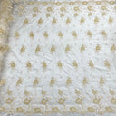 Corded Bridal Lace Fabric - Embroidered 100% Polyester Net Mesh, 54" Width (1 Yard)