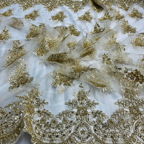 Beaded Corded Lace Fabric 56" Wide