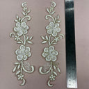 Beaded Corded Lace Applique on Polyester Organza