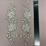 Beaded Corded Lace Applique on Polyester Organza