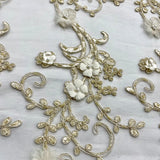 Beaded 3D Floral Lace Mesh