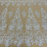 Beaded Lace Fabric Embroidered on Polyester Net Mesh