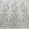 Beaded Lace Fabric on Polyester Net Mesh