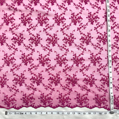 1 Yard Silver Beaded Lace Fabric Embroidered on Polyester Net Mesh for Couture Wedding and Evening Dresses – 53"