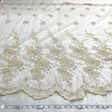 Beaded Lace Fabric on Polyester Net Mesh