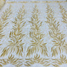 1 Yard Beaded Lace Fabric Embroidered on 100% Polyester Net Mesh