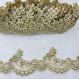 Corded Lace Trim Embroidered Net Mesh