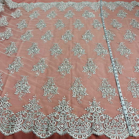 Polyester Corded Bridal Lace Fabric 56"