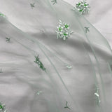 Beaded Embroidered Lace Mesh Fabric