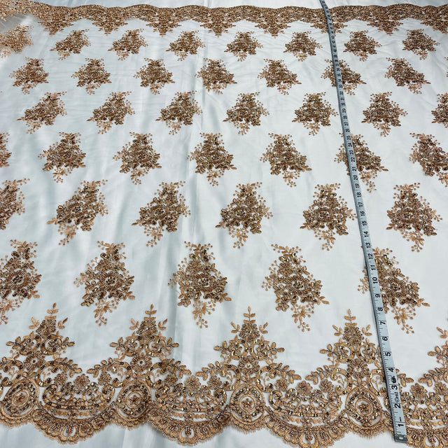 Beaded Corded Lace Fabric 56" Wide