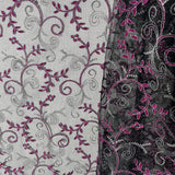 Embroidered Lace Polyester Fabric - Floral Mesh, 52" Width (1 Yard)