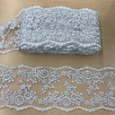 Corded Lace Trim 6" Double-Sided Embroidered Mesh