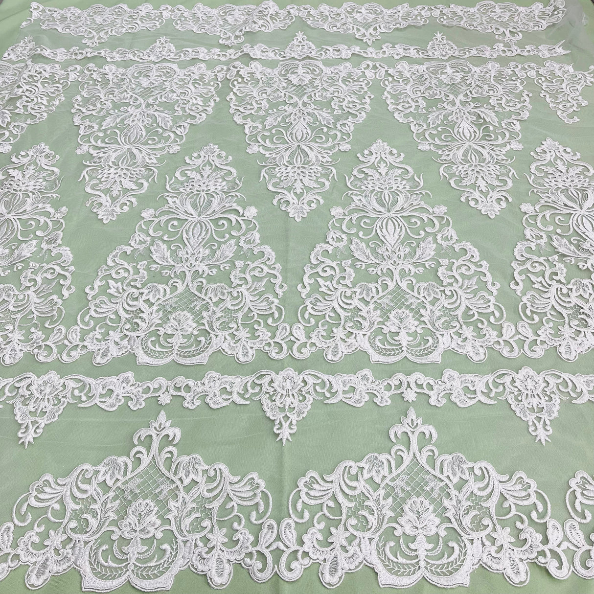 Polyester Corded Bridal Lace Fabric 53" Wide