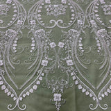 Beaded Lace Fabric on Polyester Net Mesh