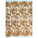 Beaded Sequined Floral Lace Fabric