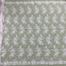 1 Yard - Corded Bridal Lace Fabric Embroidered on 100% Polyester Net Mesh Ivory with Silver - 53"
