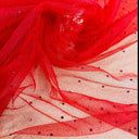 Glitter Mesh Fabric with Scattered Rhinestones