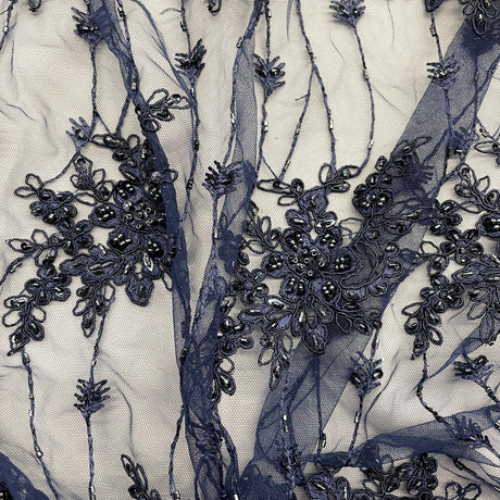 Beaded Corded Bridal Lace Fabric 51" Wide