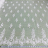 1 Yard Beaded Corded Bridal Lace Fabric Embroidered on Polyester Net Mesh 52 Inch Width