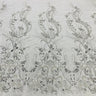1 Yard Beaded Lace Fabric Embroidered on Polyester Net Mesh for Bridal and Evening 54 inch Width