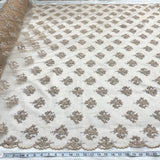 Beaded Lace Fabric on Polyester Net Mesh 52"