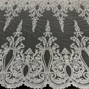 Beaded Corded Bridal Lace Fabric