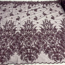 Beaded 3D Floral Lace Plum
