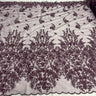 Beaded 3D Floral Lace Plum
