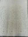 New Vegas Heavy Beaded Feather Design Embroidery Mesh Fabric - Beaded Feather Design, 11" Width, 50" Length (1 Panel)