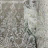 Beaded Lace Fabric on Polyester Net Mesh