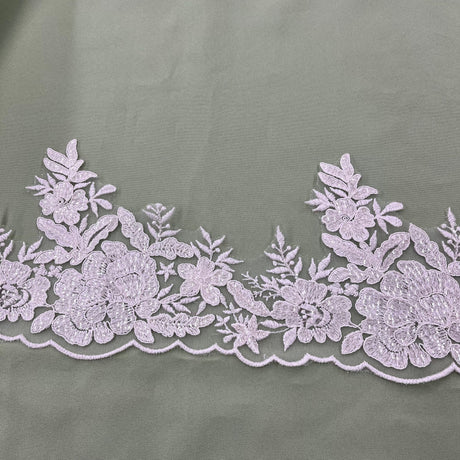 Beaded Corded Floral Lace Trim