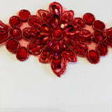 Beaded Corded Lace Trim 100% Polyester Net Mesh