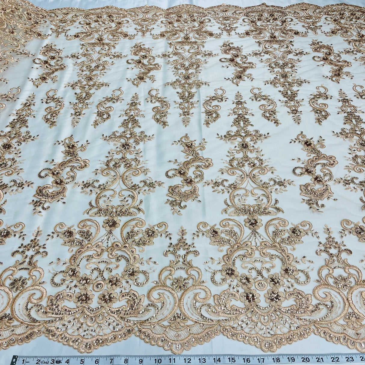 Embroidered Lace Beaded Bridal Mesh