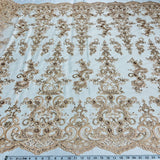 Embroidered Lace Beaded Bridal Mesh