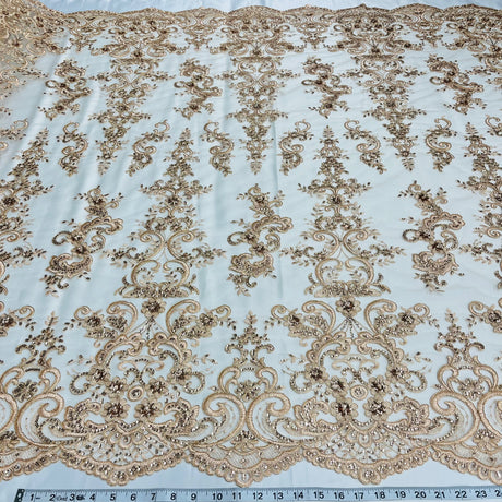 Embroidered Lace Beaded Bridal Mesh