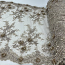 Beaded 3D Floral Lace Trim