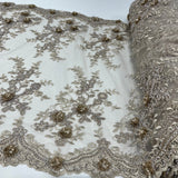 Beaded 3D Floral Lace Trim