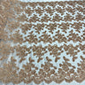 1 Yard Ivory Beaded and Corded Bridal Lace Fabric Embroidered on Polyester Net Mesh 51 Inch Width