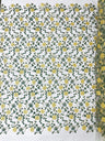 Daisy Multi Color Gold Metallic Floral Design Embroidered On A Red Mesh Lace Fabric - Red Mesh Lace, Gold Metallic Floral Design, 50" Width (1 Yard)