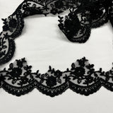 Corded Lace Trimming 3.75" Embroidered Mesh