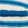 Beaded Lace Trimming Embroidered On 100 Percent Polyester Organza Fabric - Royal Blue/Turquoise Beaded Embroidered Trim, 2" Width (1 Yard)