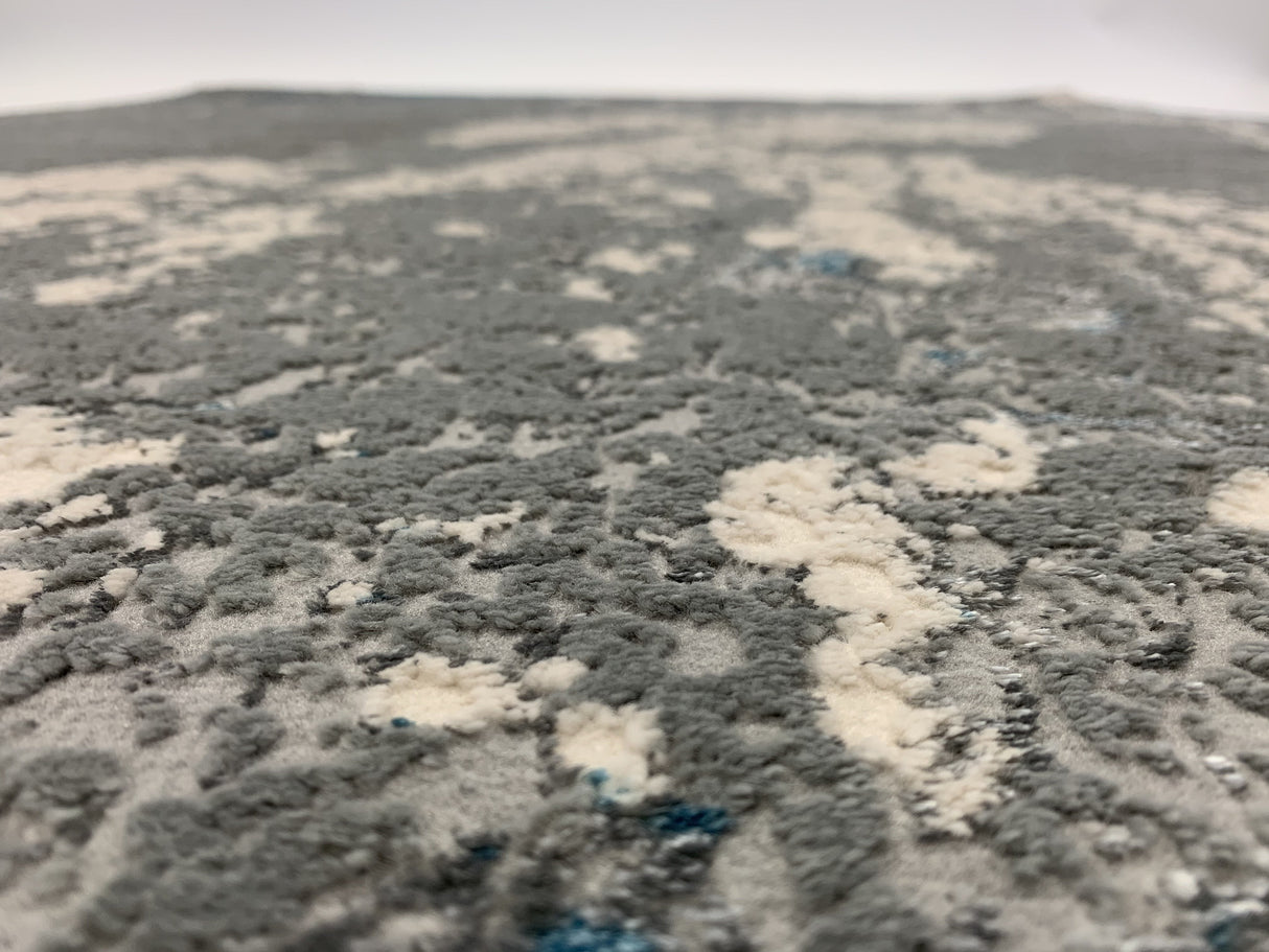 Maximus Collection Viscose Area Rug - Gray-Tone Blue/Platinum, 5' 3" X 7' 5" (1 Rug)