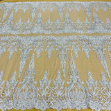 Beaded Corded Bridal Lace Fabric